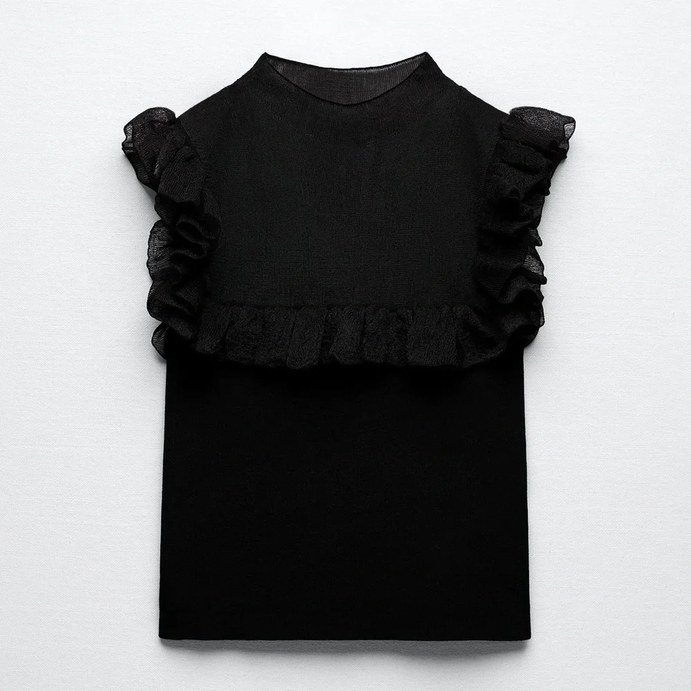 Zara Ruffle Knit Tank - Picture 2 of 4